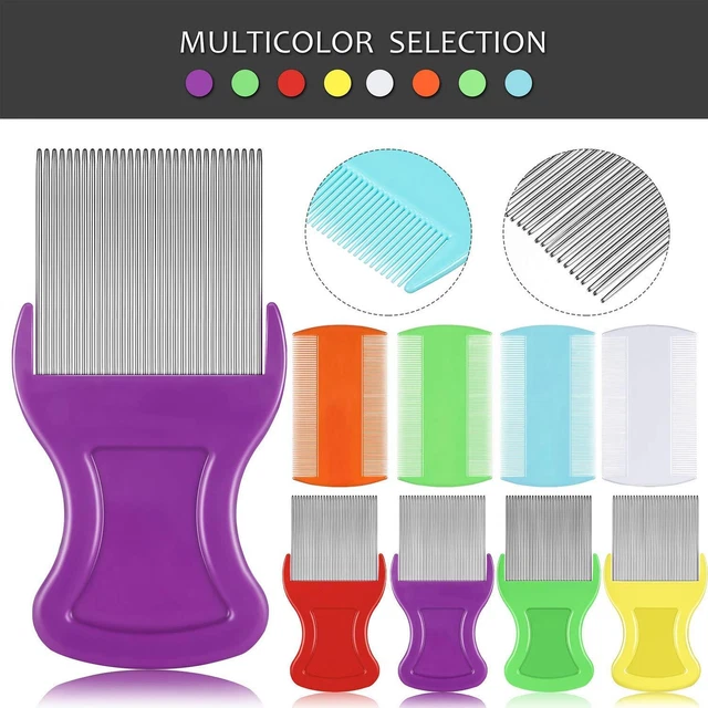 8 Pieces Flea Lice Combs Double Sided Lice Removal Comb Hair Grooming Comb