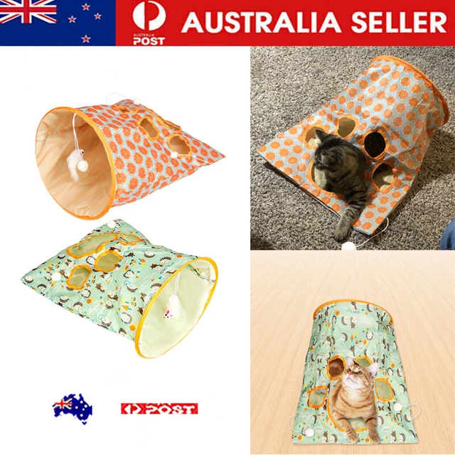 Cat Tunnel Bag Pet Kitten Tunnel Foldable Small Animal Cat Play Interactive Toys