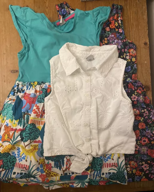 Girls Summer Bundle - 2 X Dresses & 1 X Top Tu & H&M - Age 4