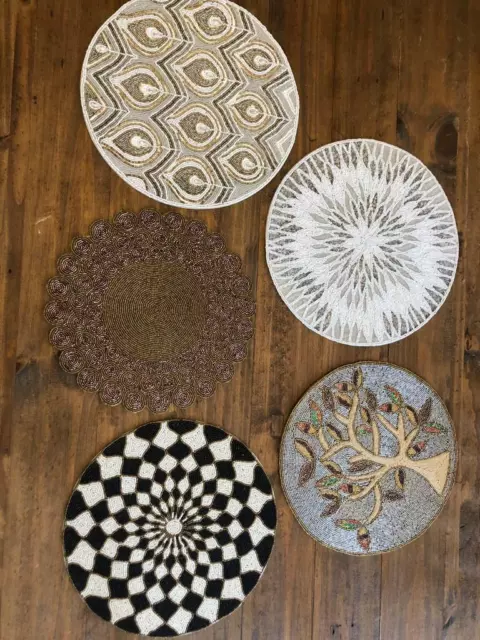 Glass Beaded Placemats Ideal for Christmas, Wedding Special Occasion