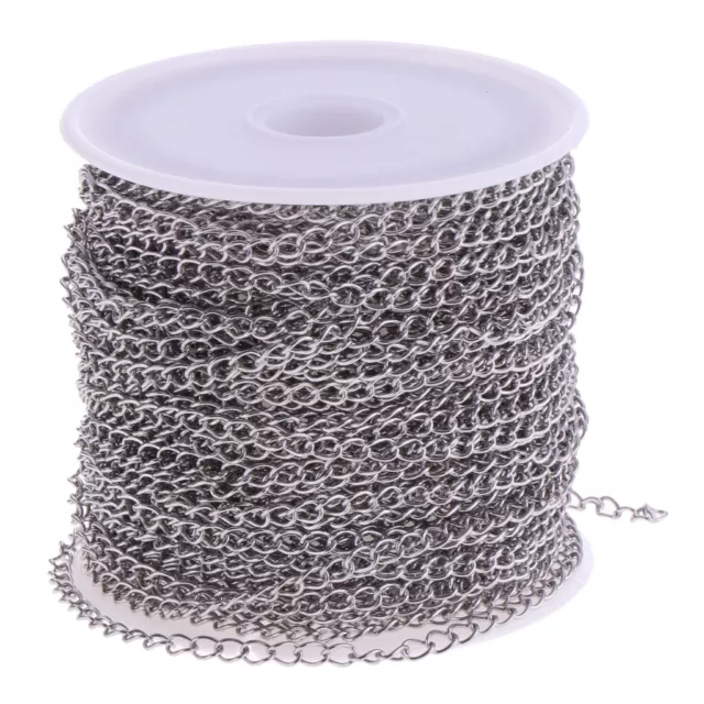 1 Roll of Silver Stainless Steel Jewelry Making Chain for Crafting DIY