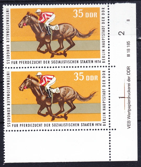 Briefmarken DDR Mi Nr. 1972  Pferdezucht Druckvermerk DV DWD II **