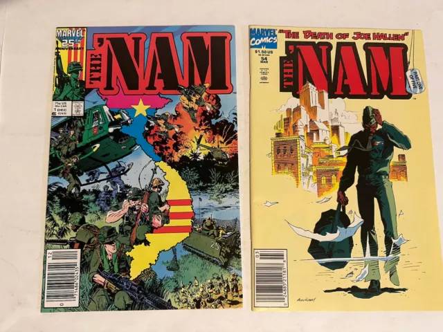 Lot of 2 THE 'NAM Marvel comics #1,54 1986-91 Copper War Books G/VG