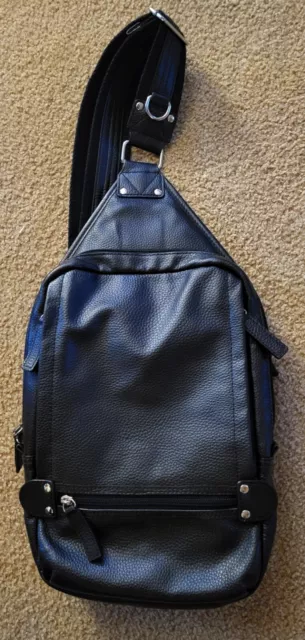 Gun Tote'n Mamas Black Leather Concealed Carry Left Or Right Backpack Sling Bag