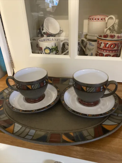 Denby - Marrakesh  - Cups And Saucers X2.