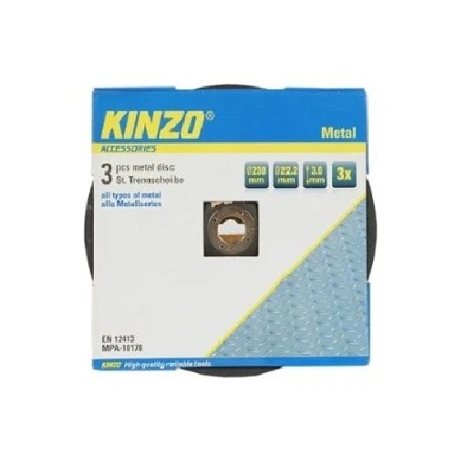 Pack universel de 3 disques de meuleuse en métal Kinzo 230 mm angle de meulage de coupe neuf