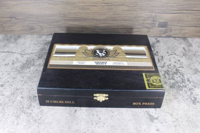 Victor Sinclair Wooden Empty Cigar Box Primeros Tabacos 20 Toro Free  Shipping
