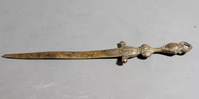 Antique Chinese Cast Bronze Mid 19th Century Chinese Ritual Dagger Knife