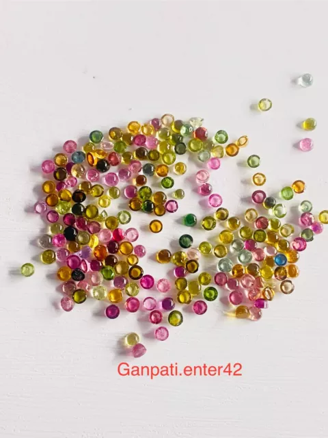 MULTI TOURMALINE ROUND CABOCHONS 3x3 MM NATURAL CALIBRATED LOOSE GEMSTONE E