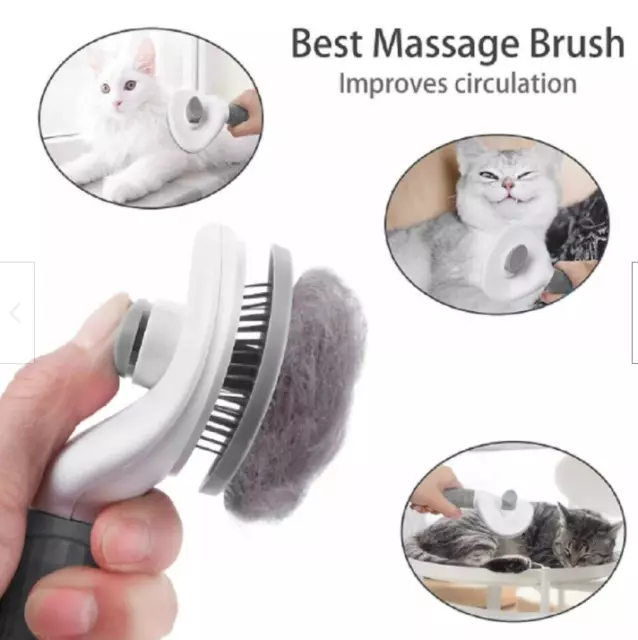 Pet Hair Remover Dog Cat Comb Grooming Massage Deshedding Self Cleaning