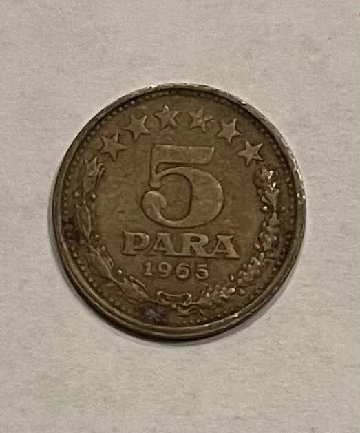 Yugoslavia Five 5 Para Coin 1965