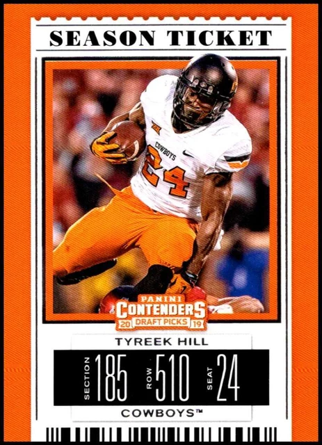 2019 Panini Contenders Draft Tickets Season Ticket #100 Tyreek Hill Oklahoma St.