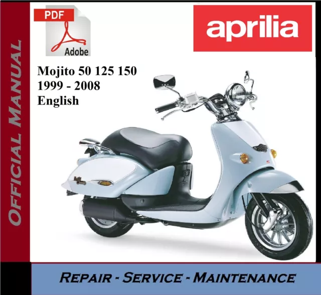 Aprilia Mojito 50 125 150 1999 - 2008 Workshop Service Repair Manual on USB