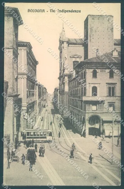 Bologna Città Tram Via Indipendenza cartolina JK1137