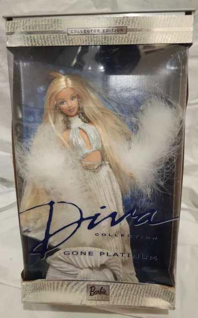 Barbie "Diva" Collection Gone Platinum Doll 2001 Silver Dress