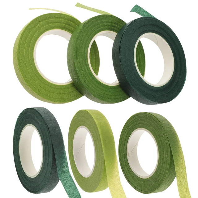 6 panecillos tallo de flores - envoltura cinta de flores verde para proyecto de artesanía florista