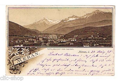 i6054-35 1 AK ANSICHTSKARTE CARTOLINA GRUSS AUS MERAN MERANO ALTO ADIGE 1897 