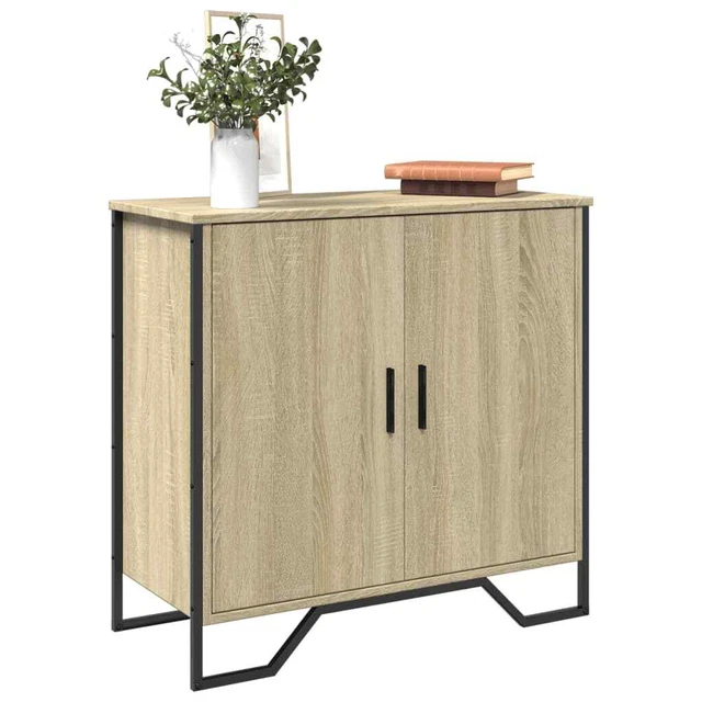 Credenza Rovere Sonoma 69,5x32,5x90 Cm – Legno Multistrato, 3 Ripiani, Mobile Classico Con Fissaggio A Parete, Marrone
