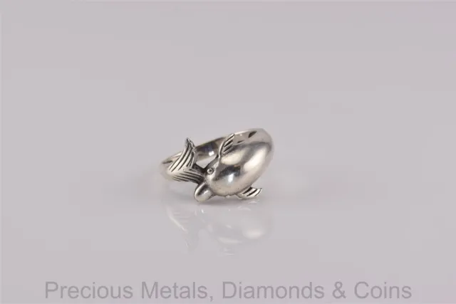 STERLING SILVER DOLPHIN Fins Tail Wrap Around Band Ring 925 Sz: 7.5 $17 ...