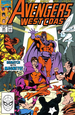 AVENGERS WEST COAST 60 F/VF, Direct Marvel Comics 1990 Stock Image