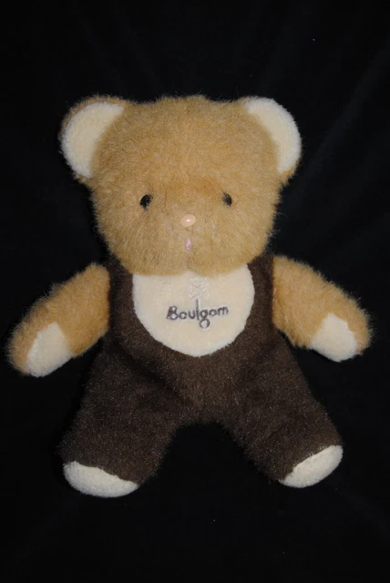 Peluche doudou ours beige marron BOULGOM made France ancien vintage  35 cm TTBE