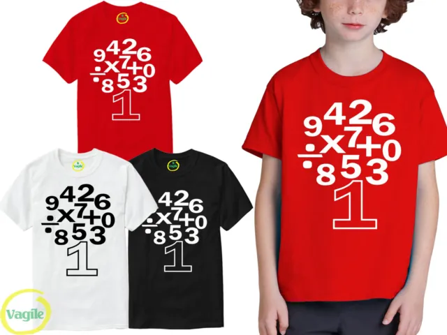 T-shirt top bambini ragazzi ragazze numero giorno matematica simboli novità scuola