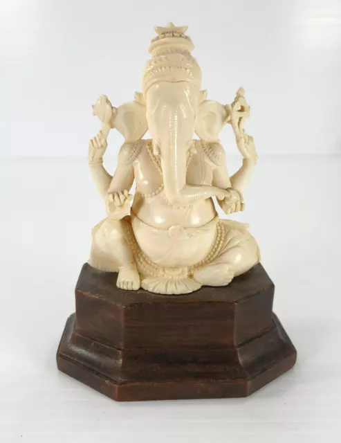 Antique GANESHA Chathurthi Hindu God Finely Carved Statue Figurine Sculpture