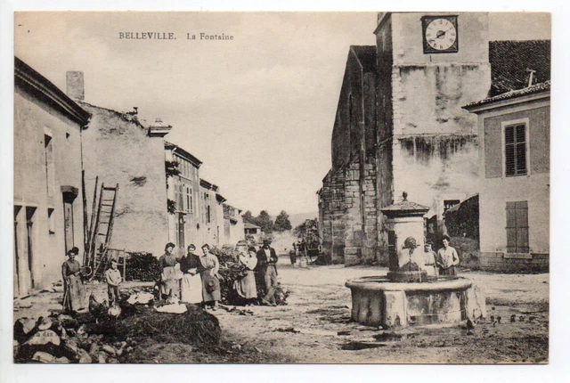 BELLEVILLE Meurthe et moselle CPA 54 la fontaine  l'église