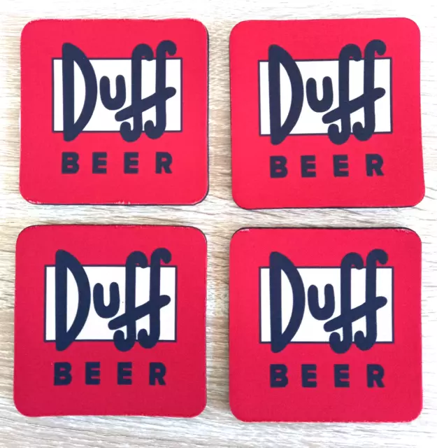 DUFF Beer Rubber Neoprene Coasters Man Cave Barware The Simpsons