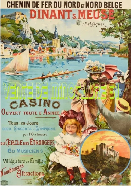 "Sncf" Belge - Dinant sur Meuse - Belgique - 1900 - affiche plastifié