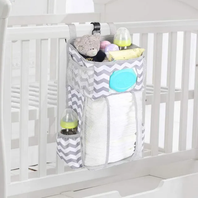Baby Nursery Organizer And Crib Bed Diaper Pocket Hanging Bag for Infant Storage