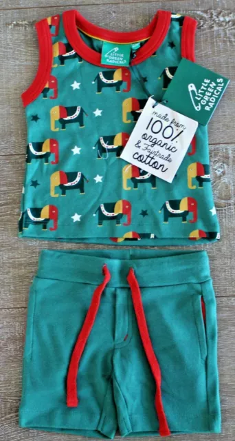 Baby Boy 2 Piece 100% Organic Cotton Set Little Green Radicals - with tags