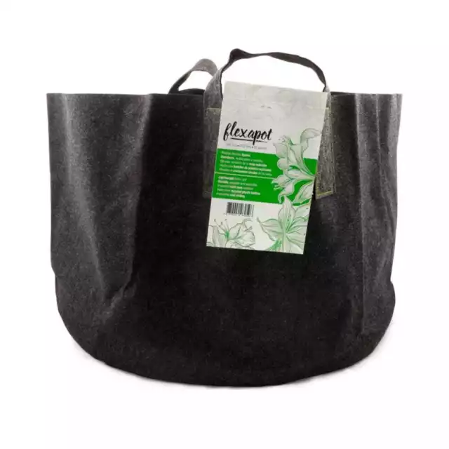 Geotextil Blumentopf / Pflanzsack mit Henkeln Flexapot Grau 30 GAL (113,5L)