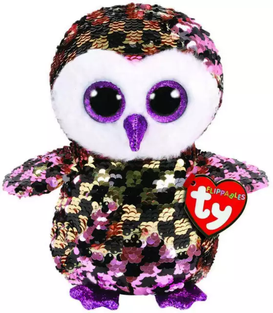 Ty Flippables Beanie Babies Boos Checks Owl Plush Soft Toy New With Tags *