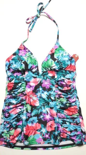 Ladies Arizona Multi-Color Floral Tankini Swim Top Juniors Sizes S, M, L