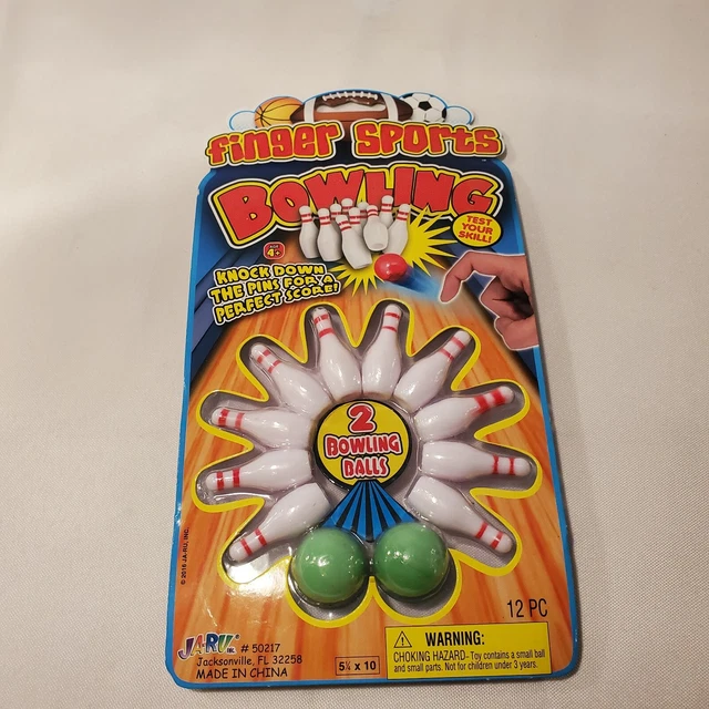 FINGER MINI BOWLING marble 10 Ten Pin table top ball game Toy Miniature