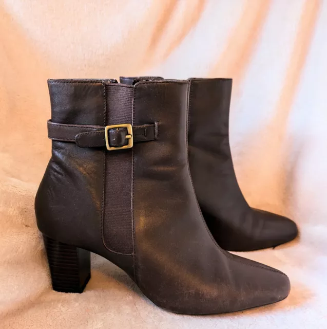 MARKS SPENCER Footglove Brown Leather Ankle Boots M S Chelsea Boots 6 24.00 PicClick UK