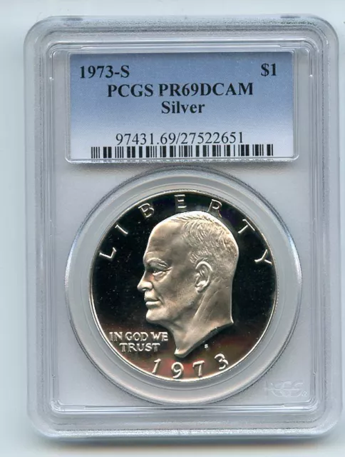 1973 S $1 Silver Ike Eisenhower Dollar Proof PCGS PR69DCAM