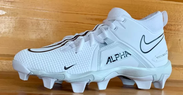 Kids/Youth Nike Alpha Menace 3 Shark Football Cleats Size 2Y/3Y/3.5Y WHITE/BLACK 2