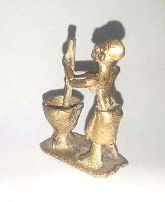 Antique African Gold Weight Ashanti Tribal Akan Brass Figurines Woman Witch Cast 3