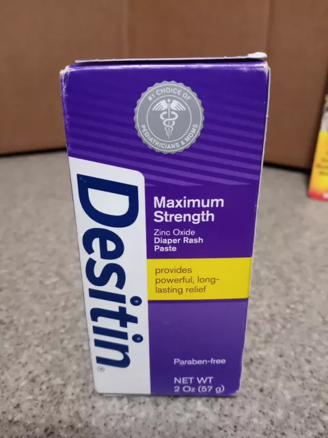 Desitin Diaper Rash Paste Maximum Strength 2 oz 57 g EXP 12/2023 Zinc Oxide NEW