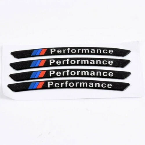4 X BMW M Performance Logo 3D Felgen/Aufkleber Sticker schwarz Schneller Versand EUR 12,00