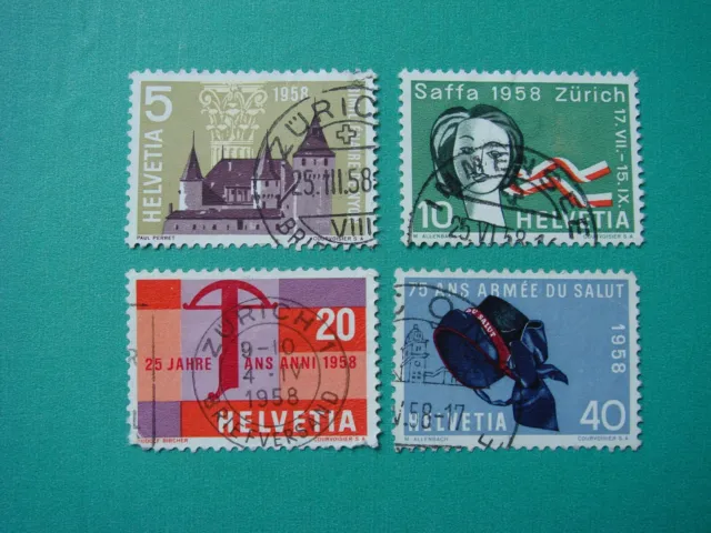Schweiz Mi-Nr. 653-656 Jahresereignisse 1958 gestempelt