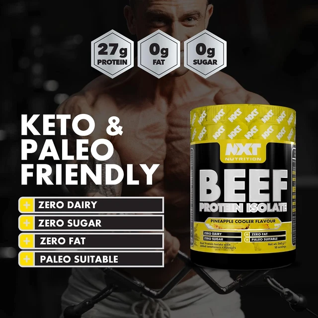 Isolate Pure Powder NXT BEEF PROTEIN Isolate 540G - High Protein Powder in Natural Amino ...