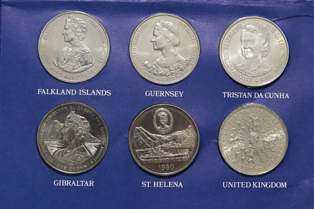 🧭 🇬🇧 Uk Gb 6 Copper Nickel Crowns Queen Mother Collection B52 Cg9