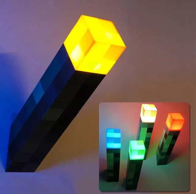 Minecraft 11 inch LED Night Light USB Rechargeable Portable Torch Gifts For Kids
