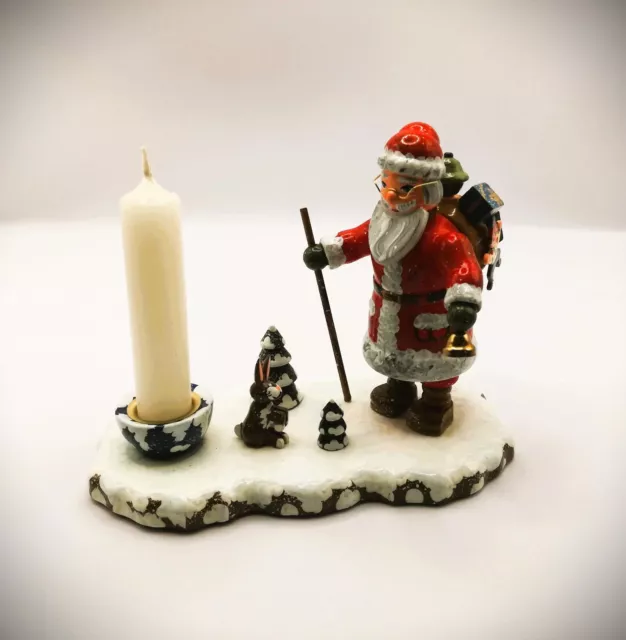 Erzgebirge Hubrig Weihnachtsmann Nikolaus mit Kerze *neu*
