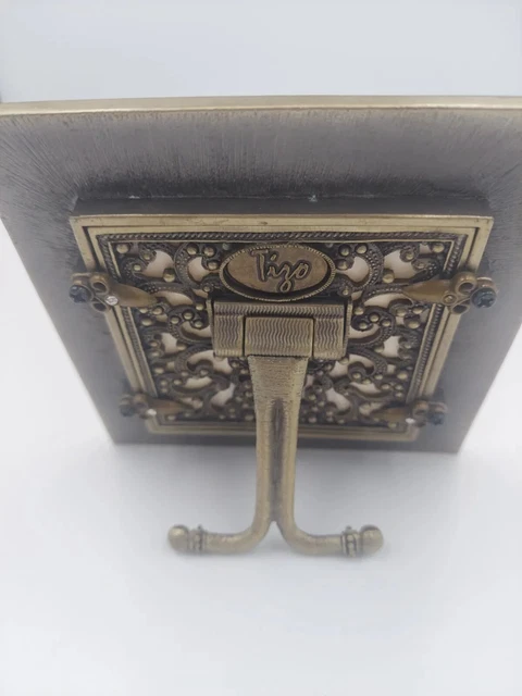 Gorgeous Vintage Jeweled Tizo Picture Frame holds 3" x 3" photo 3
