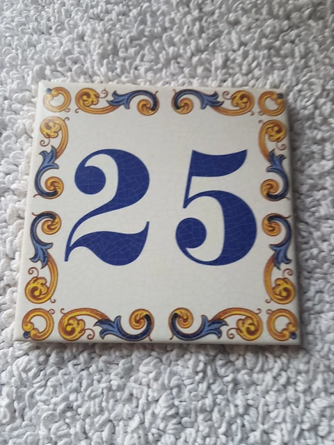 Vintage Ceramic Tiles House Number 25 2