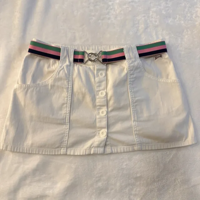 Le Tigre White Mini Skirt with Belt Juniors Size 5